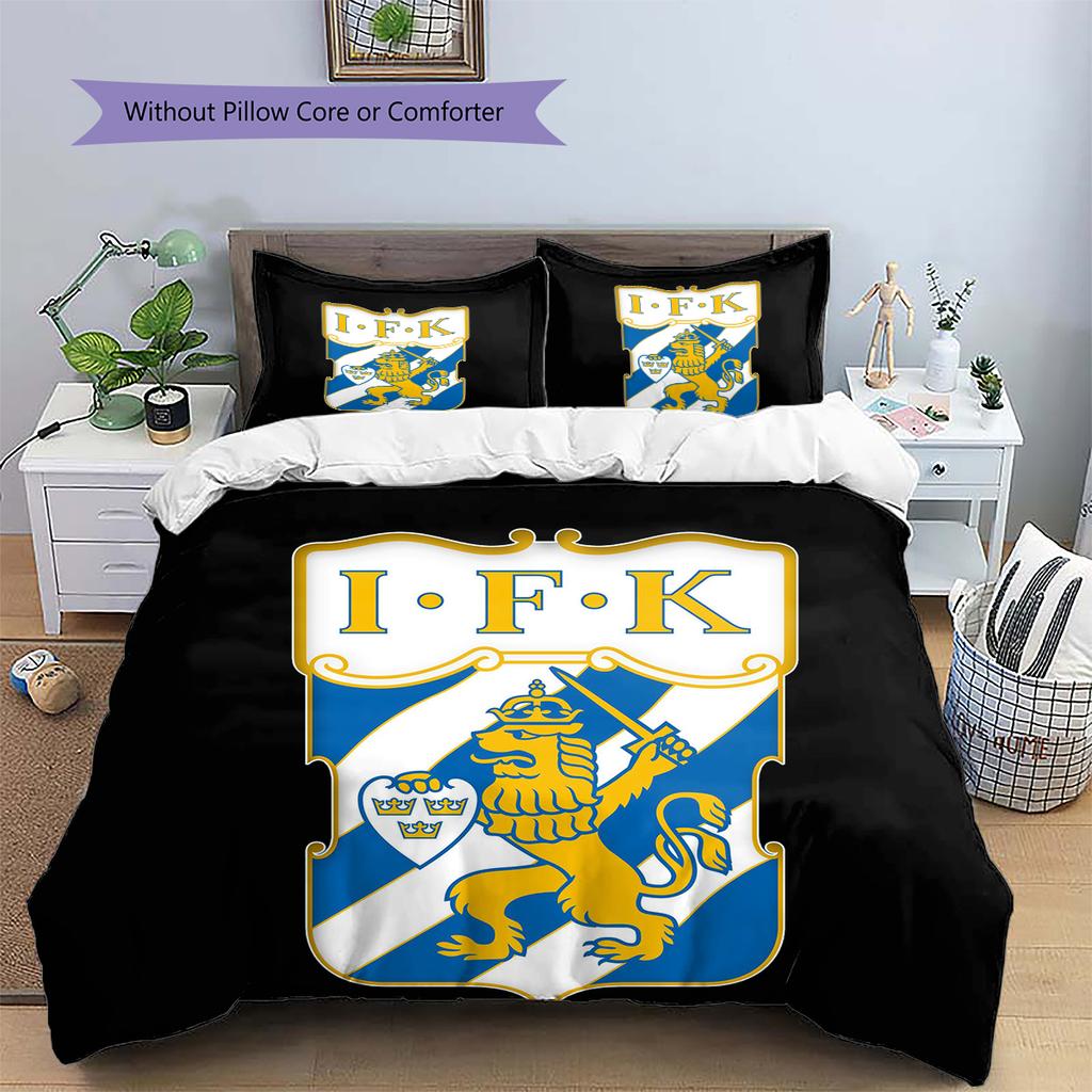 IFK Goteborg Pattern Bedding Home Decoration Birthday Gift (1 * duvet cover + 2 * pillowcase, without core)