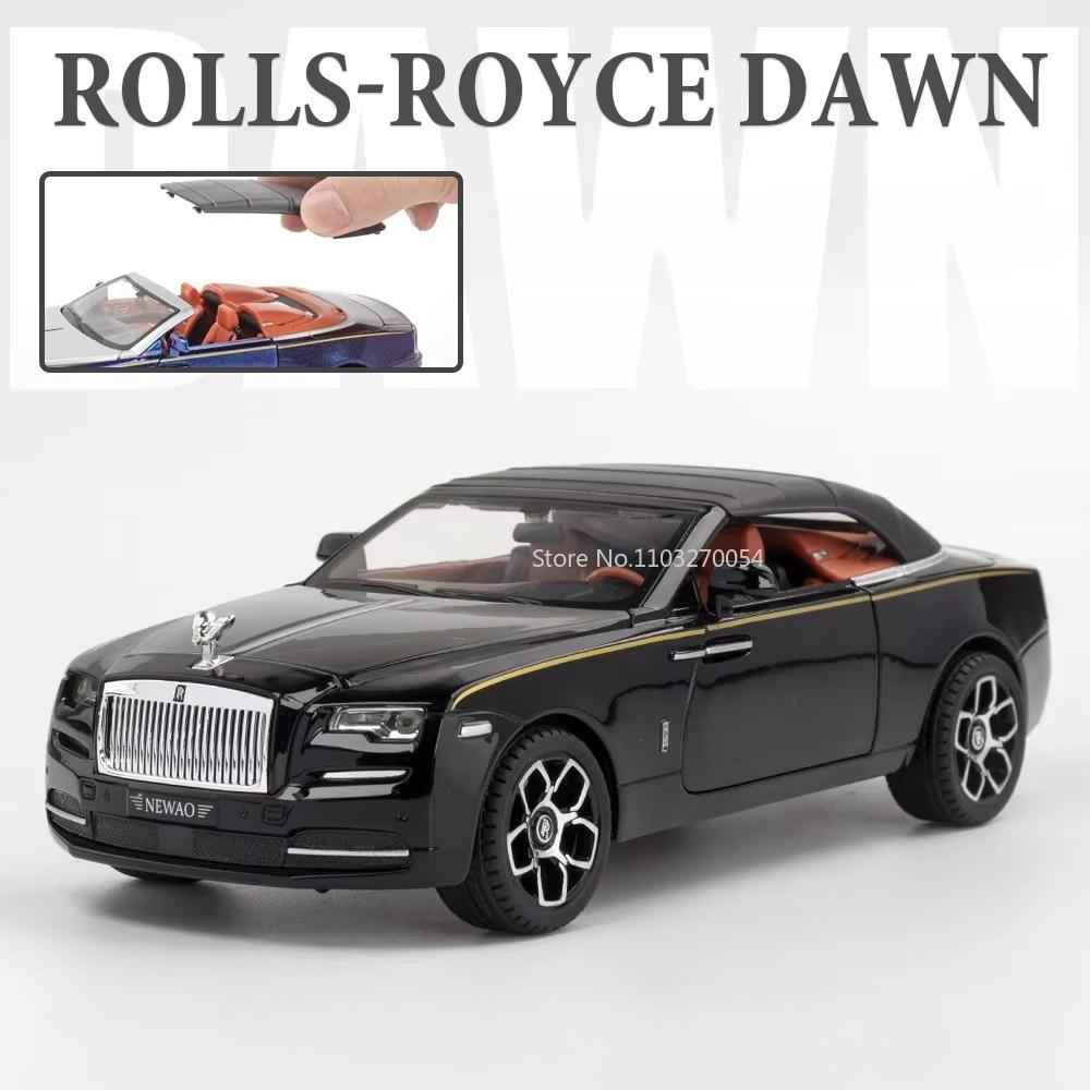 1:24 Rolls Royce Dawn Phantom Car Model Toy Simulation Convertible Sports Cars Sound Light Pull Back Models Collectible Item