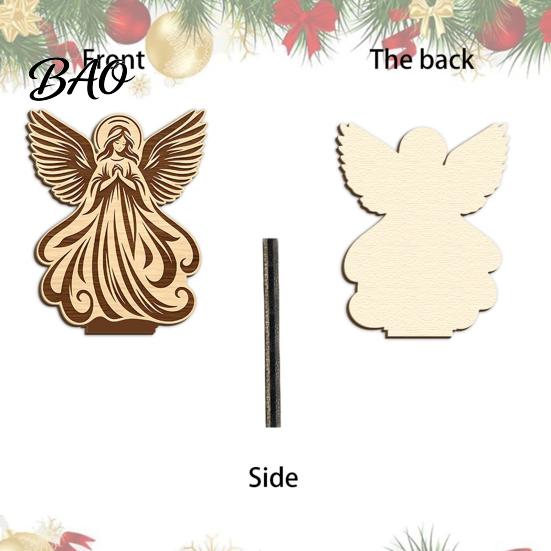 Desktop Decorative Crafts Wooden Candle Holder, Praying Angel Tabletop Tealight Stand, Religious Christmas Atmosphere Supplies Candlestick for Mantel,