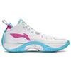 Li Ning Wade Shadow 5 Удобные Низкие Баскетбольные Кроссовки из Синтетической Кожи Мужские Стандартные Белый/Розово-Красный ABPT053-2