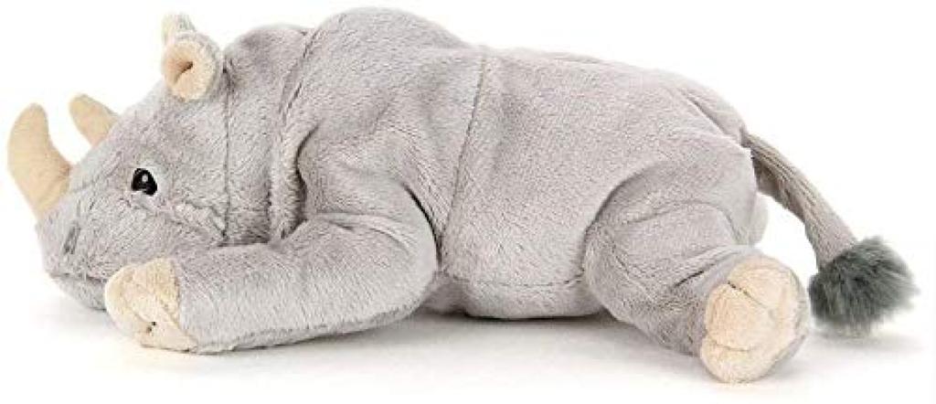 Calorata White Rhino Plush Toy Realistic Animal Toy Doll Gift Present Birthday Christmas Present (Reclining Series/Soft Touch) (Twice Tested) /