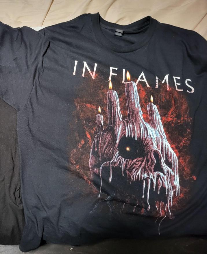 Vintage style In Flames Tour 2025 short sleeve black color shirt KV37929 Unisex T-Shirt