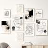 Настенная картина на холсте, черно-белая линия, лицо, акварель, украшение для гостиной, постеры и принты, настенные панно для домашнего салона