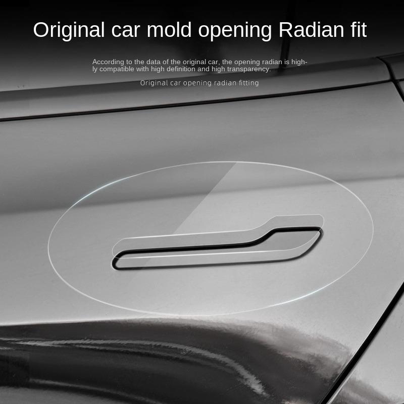 Для Tesla Model 3 Model Y 2017-2025 Защитная пленка для дверной ручки от царапин - перевернутая защитная пленка для дверной ручки TPU Автомобильная одежда