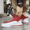 Fashion Red and White Shoes For Men Unisex Platform Casual Shoes Sneakers High Top Leather Sneakers Men Air Cushion Sports Shoes