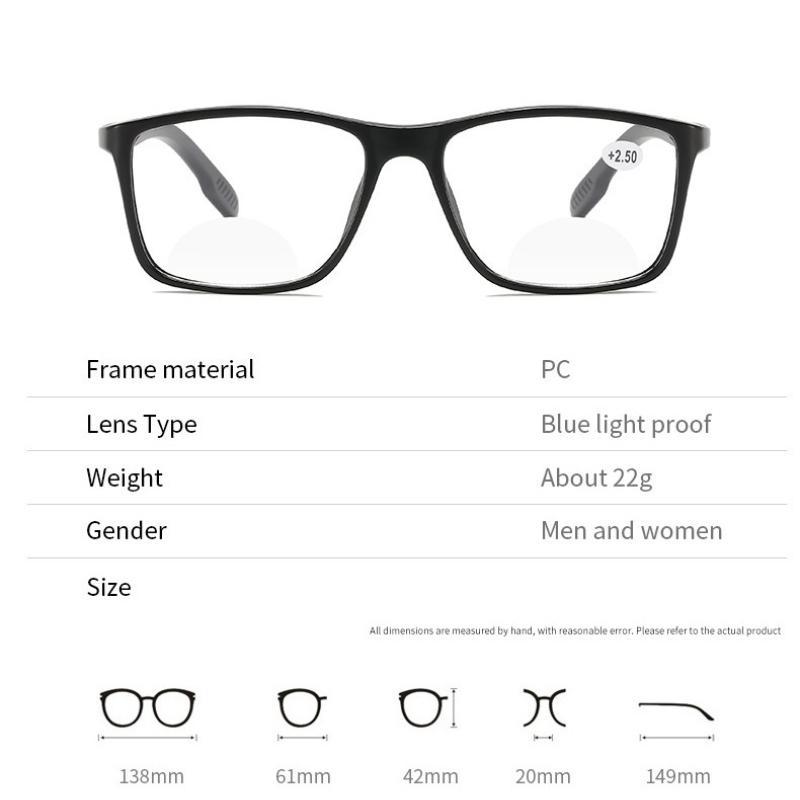New Bifocal Reading Glasses Trend of Ultra-light Ladies Glasses Frame High Definition Lenses Long Distance Dual-use Unisex
