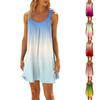 Женское модное летнее пляжное повседневное милое платье на бретельках без рукавов с принтом