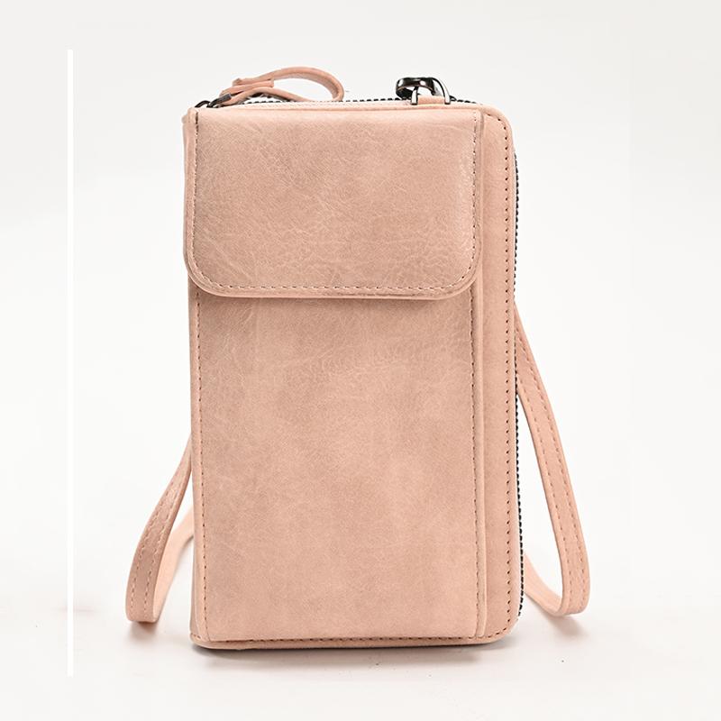 Женская сумка через плечо для телефона, маленькая сумка через плечо, кожаная сумка на молнии, держатель для карт