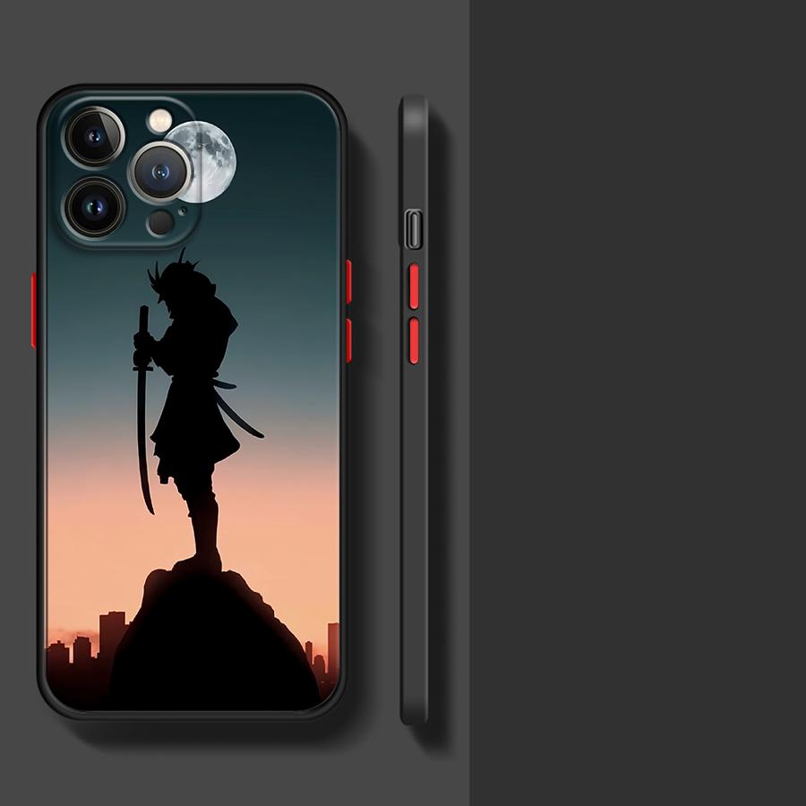 Крутой чехол для телефона с аниме-самураем для Apple iPhone 15 16 Pro XS Max 16e 13 14 Plus XR SE 7 8 12 11 Pro plus Матовый