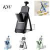Professional Food Slicer for Kitchen Multifunctional Vegetable Slicer, Adjustable Thickness 0-8mm Mandoline with Storage Container Lid 4 Blades