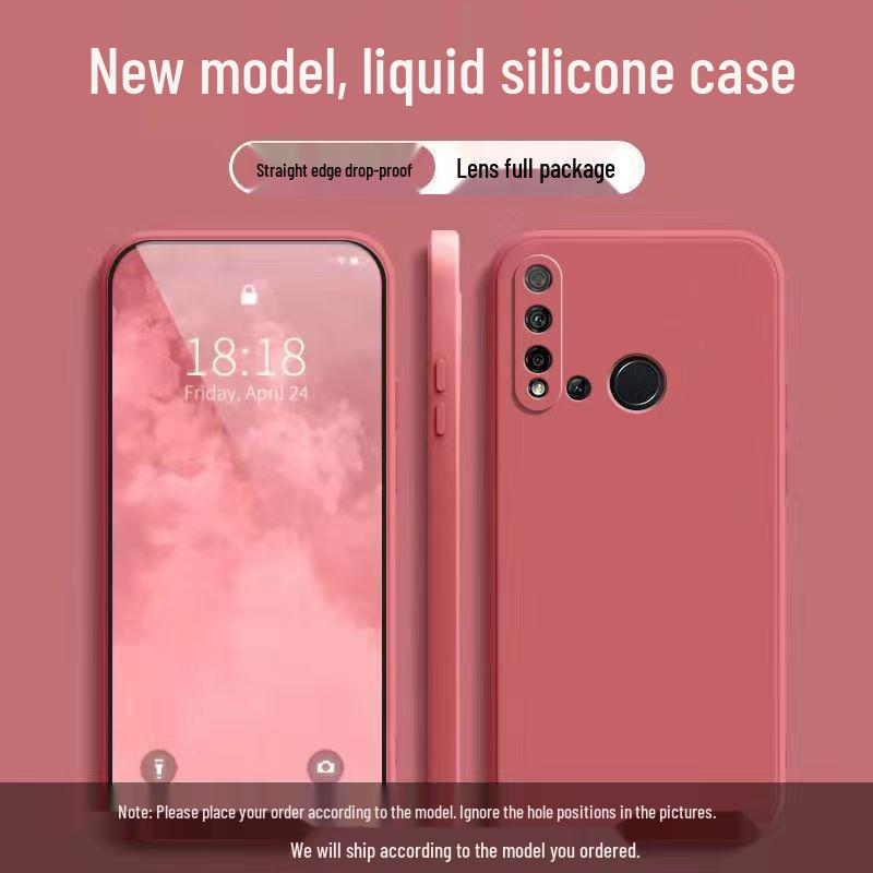 Чехол из жидкого силикона для Huawei P20 Lite 2019 - Полное покрытие, Защита от падений, Однотонный, Приятный для кожи.