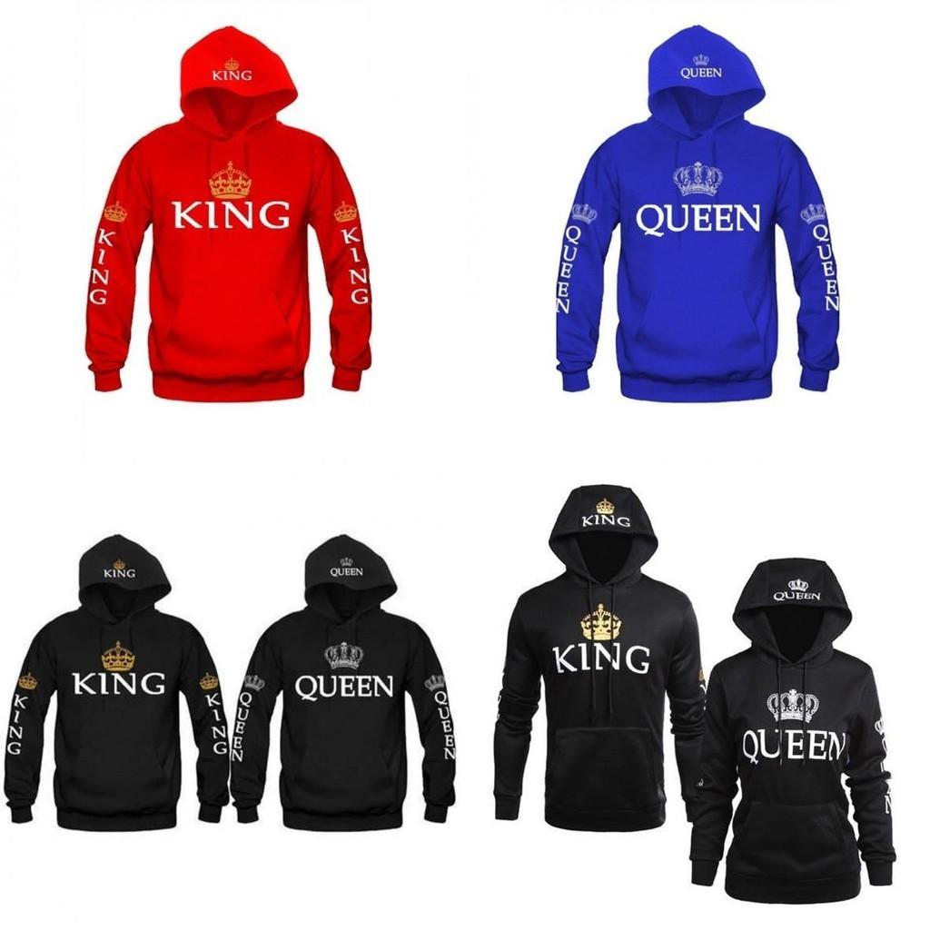 Stylish Cotton Hooded Sweatshirt For Couples Printed Long Sleeve Pullover For Fall