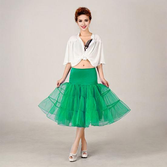 Женская летняя тюлевая юбка, винтажная однотонная юбка-трапеция с высокой талией, гладкая юбка с внутренним слоем, украшение для вечеринки