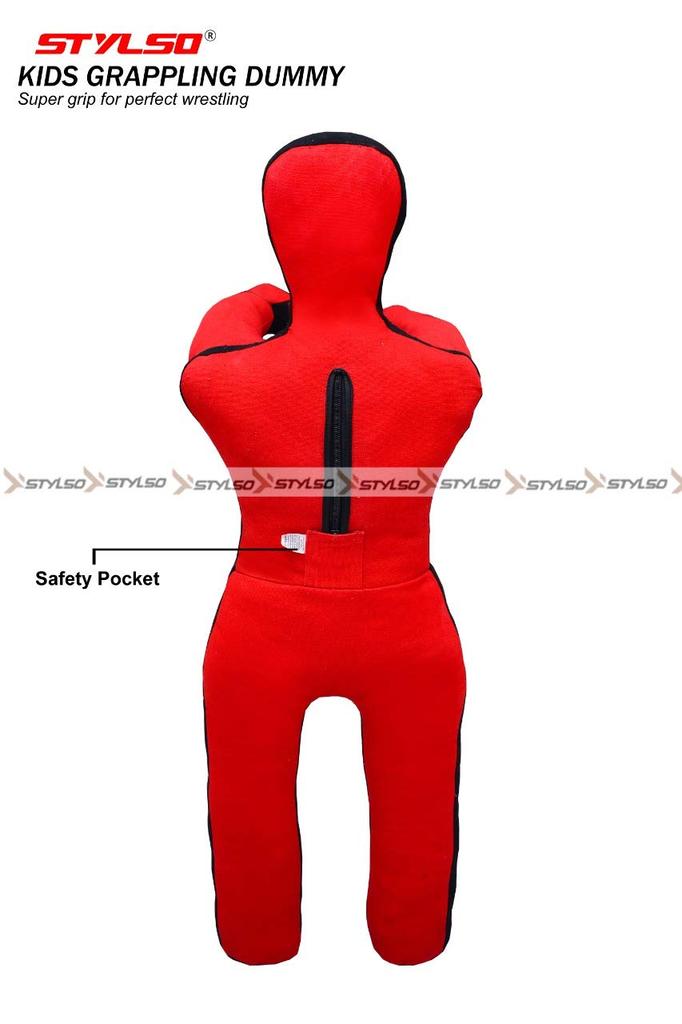 Unstuffed Wrestling Dummy for Kids - Ultimate Training Companion for Jiu Jitsu BJJ MMA Judo (Red 4ft / 48in)