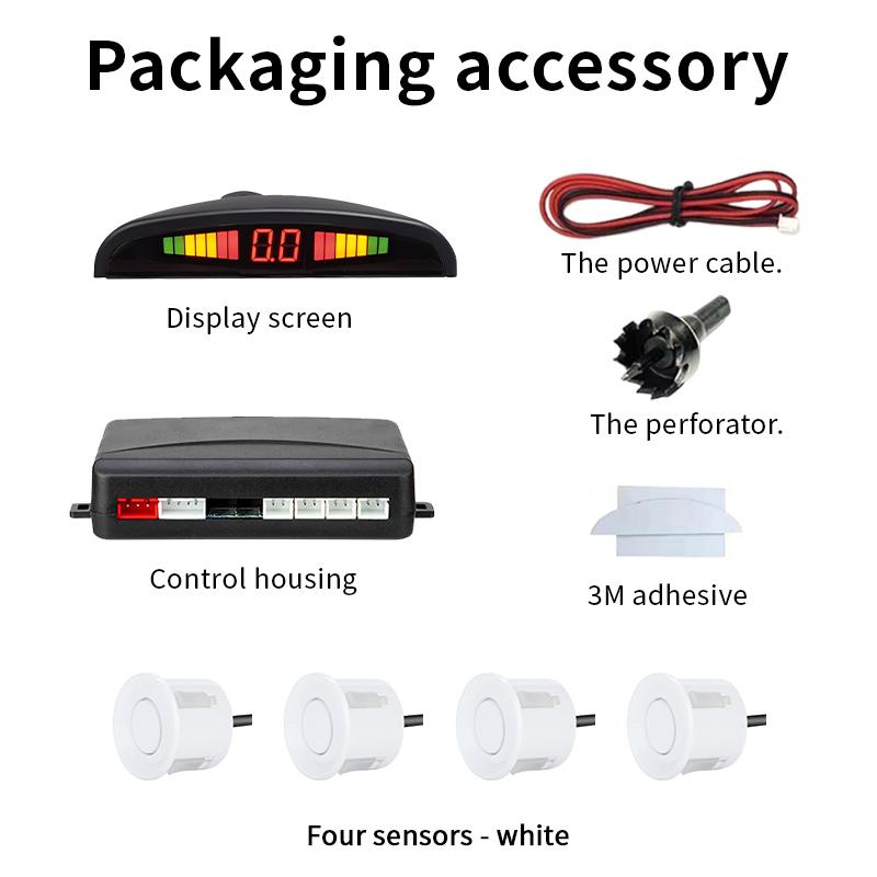 LED Car Parking Sensor 4 Sensors 22mm Buzzer Warning With Display Screen Host Control Box For Truck Van RV