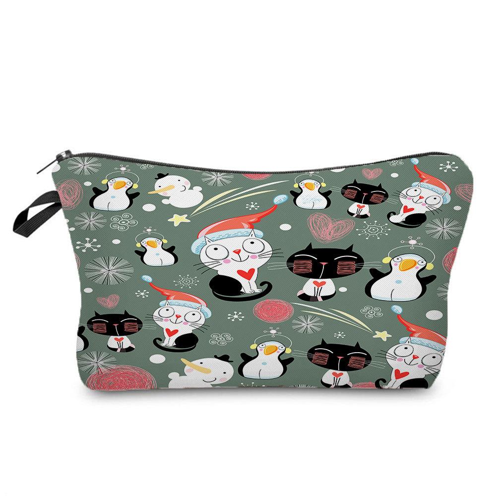 Женская Рождественская подвеска Принт Косметичка Органайзер для туалетных принадлежностей Дорожный чехол для хранения 6693