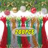 200/100 шт. Рождественские подвесные веревочные шнуры, подвески-шары Xmas, крючки-ленты с защелками для аксессуаров рождественского украшения