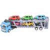 Transport Car Carrier Truck Toy with 6 Small Car for Kids Pull Back Detachable Interactive Toy Carrier Truck