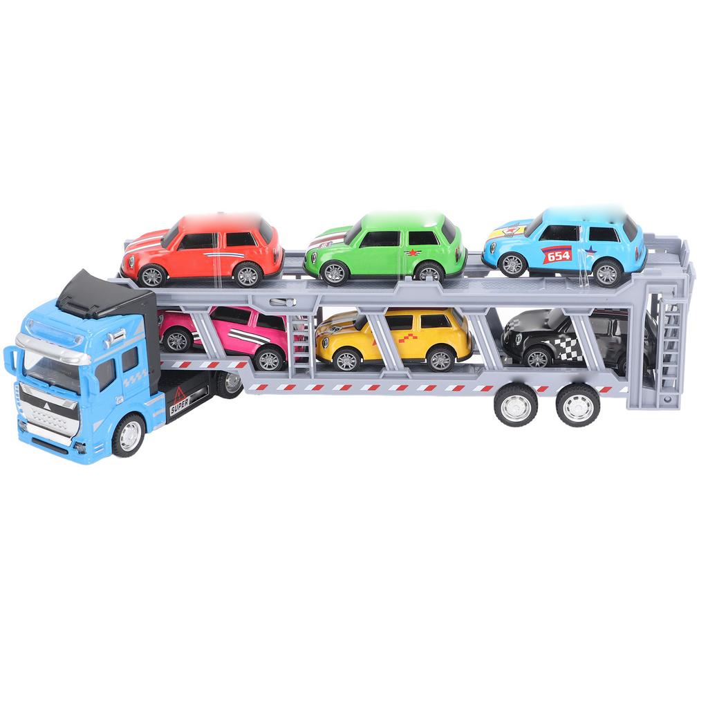 Transport Car Carrier Truck Toy with 6 Small Car for Kids Pull Back Detachable Interactive Toy Carrier Truck