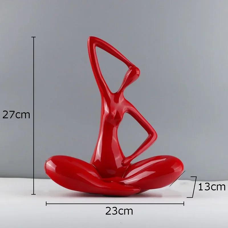 Статуэтка Йоги Абстрактное Произведение Искусства Украшения Настольное Украшение Минималистичный Персонаж Йоги Скульптура из Смолы Современный Декор для Дома