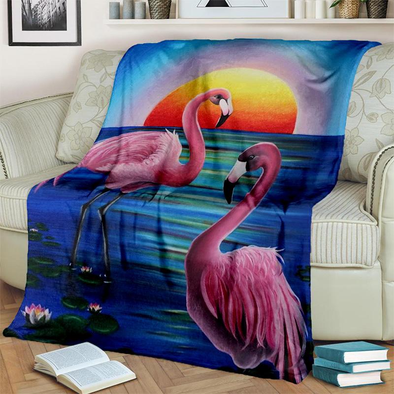 HD розовое одеяло с изображением тропического леса, птицы, фламинго, мягкое одеяло для дома, спальни, кровати, дивана, дорожного чехла для пикника, детское одеяло