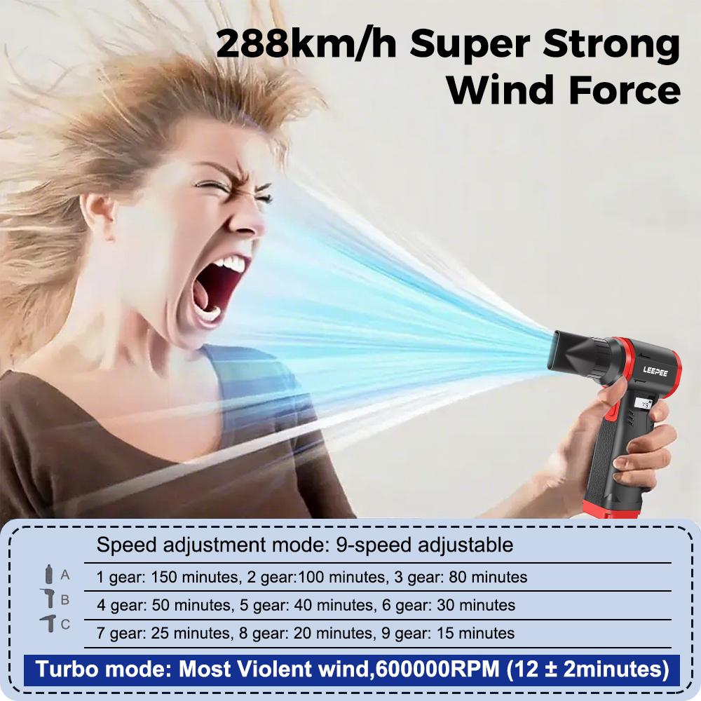 Brushless 2025 Cleaning Blower Tools 9 Gears Speed Adjustable High Speed 600000RPM Violent Fan Powerful Air Blower Handheld Turbo Jet Fan