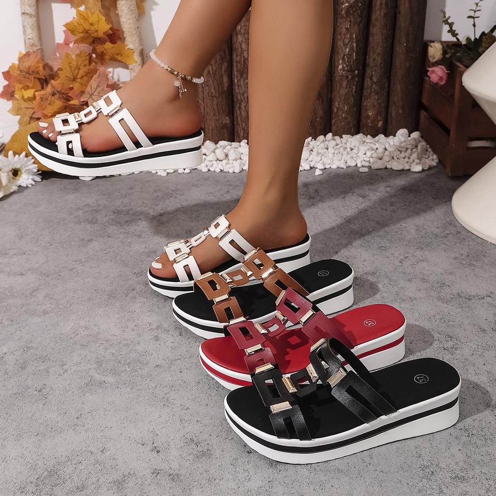 Fashion Summer Women Wedge Sandals 2025 New Platform Sandals Retro Durable Luxury Slides Women Outdoor Beach Casual Shoes for Women
