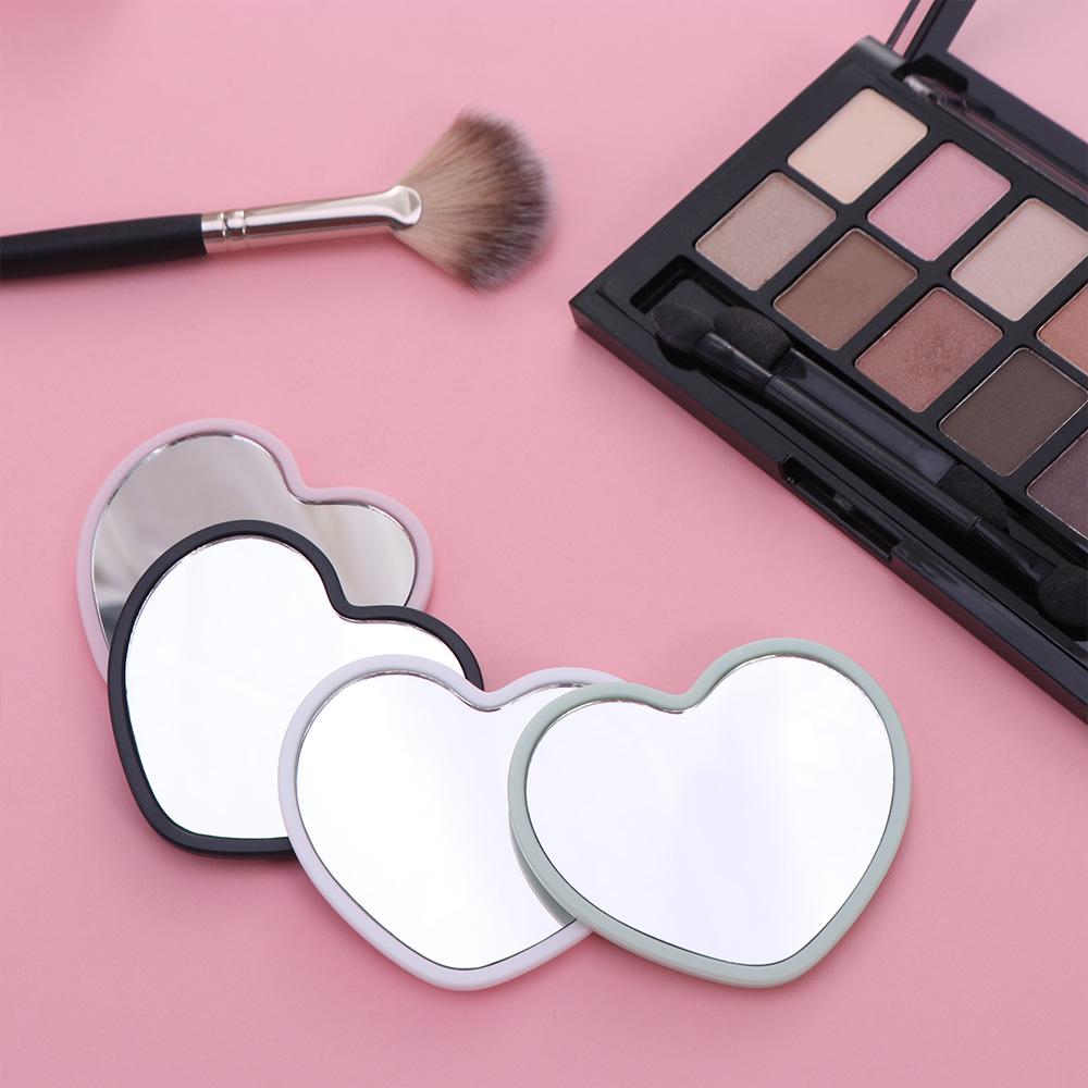 Handheld Heart-shaped Mirror High-definition Beauty Make-up Mirror Simple Handheld Mirror Woman