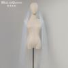Plain Solid Color Tulle Bridal Veil Single Layer Soft Flowy Simple Wedding Veil White Lavender Light Blue Floor Length Veil For Bride Elopement Shoot