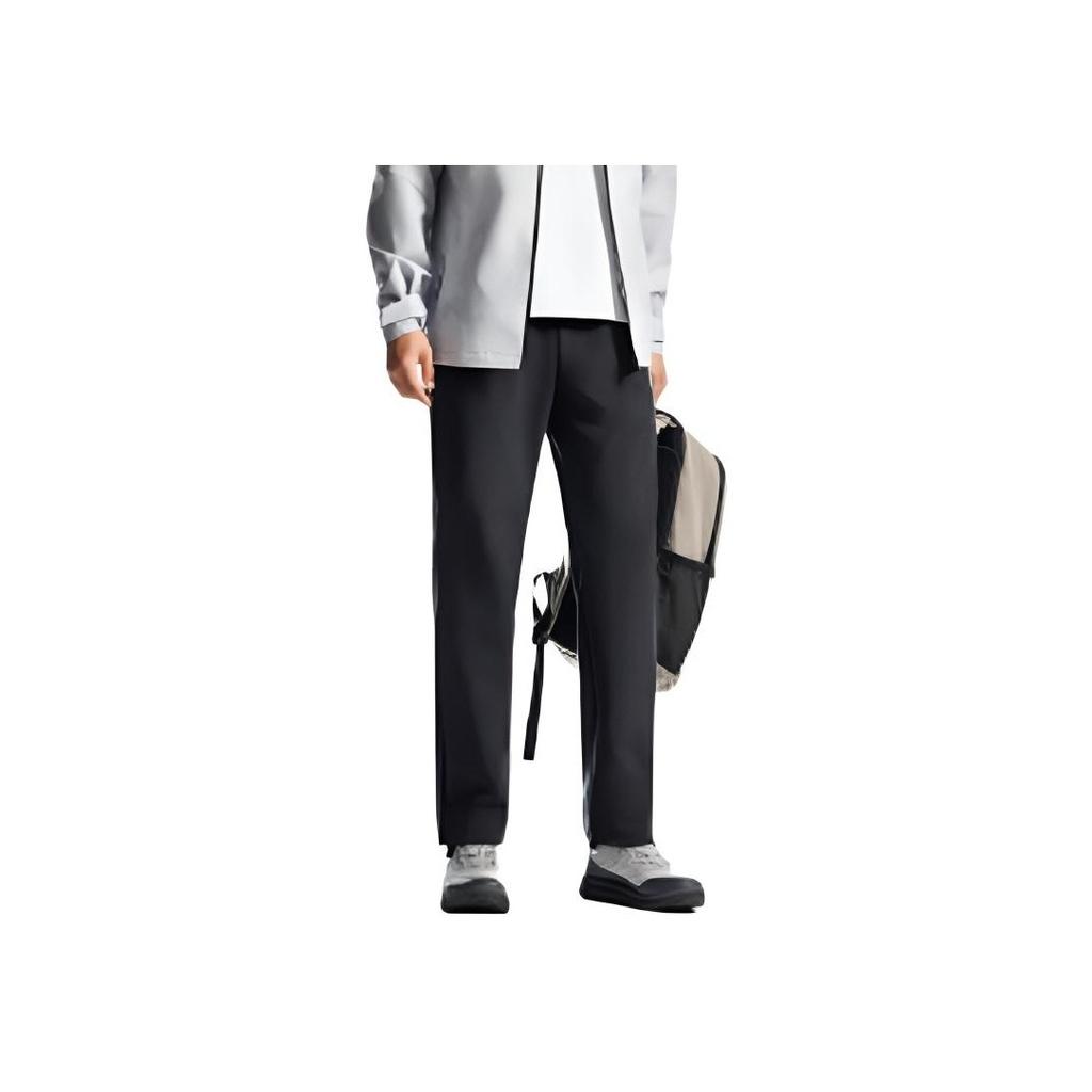 Anta Удобные Дышащие Универсальные Спортивные Длинные Брюки с Флисовой Подкладкой Мужские Брюки Базовый Черный 152517509-1