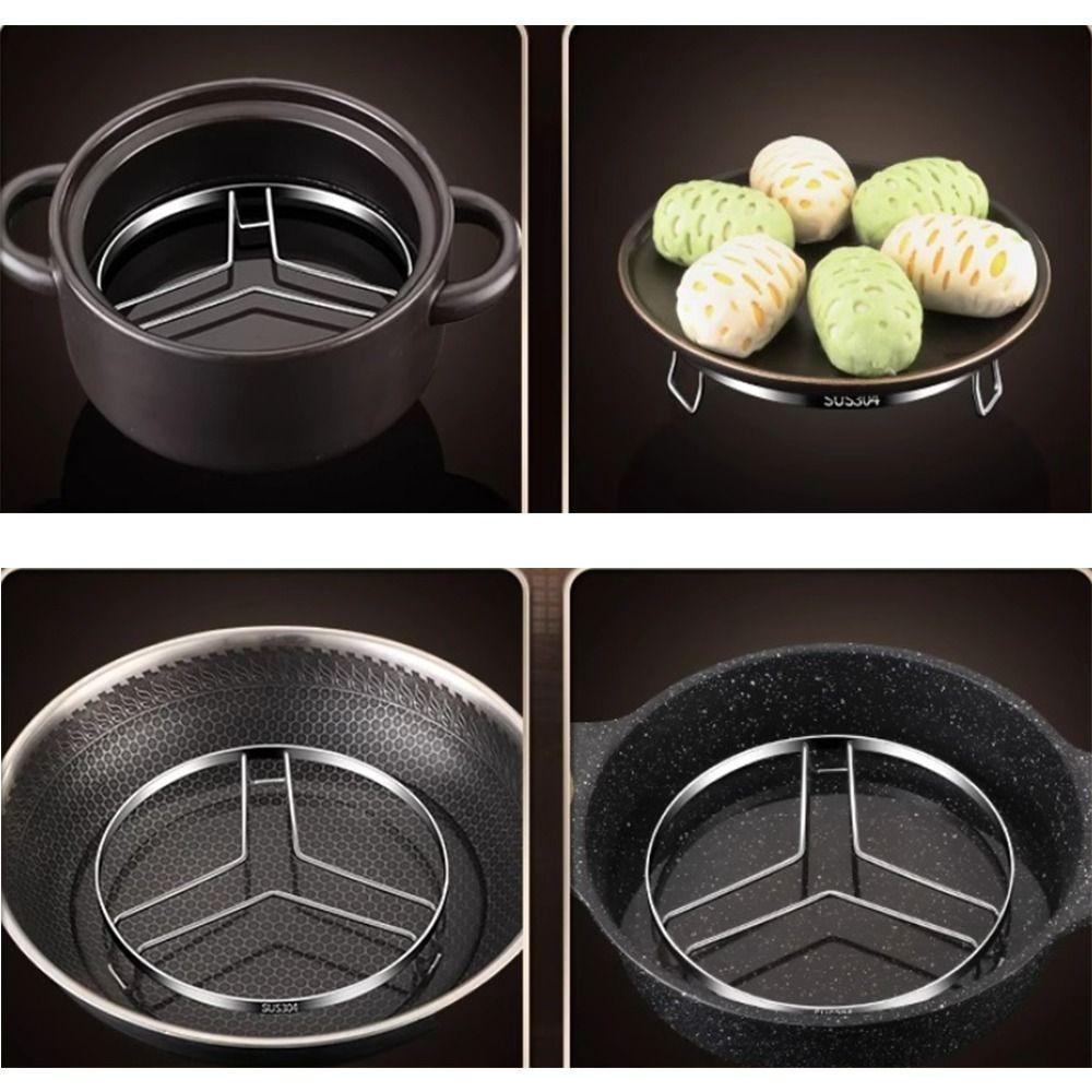 Stainless Steel Steamer Pan Rack Round Pot Rack New Kitchen Tool