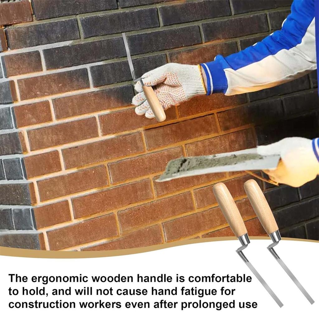 2Pcs Pointing Trowel Brick Jointer Bricklaying Tool for Pointing Mortar Cement Trowel Pointing Tool Finger Trowel Tuck