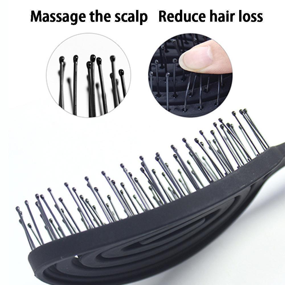 New Detangling Hairbrush Nylon Bristle Hair Scalp Massage Brush Hair Women Q0A3
