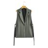Women Fashion Plaid Vest V-Neck Single Breasted Sleeveless Jackets Female Chic