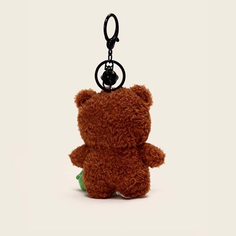 Bear Cartoon Crocodile Pendants Funny Friends Bag Charm Yellow Plush Animal Key Ring  Couple