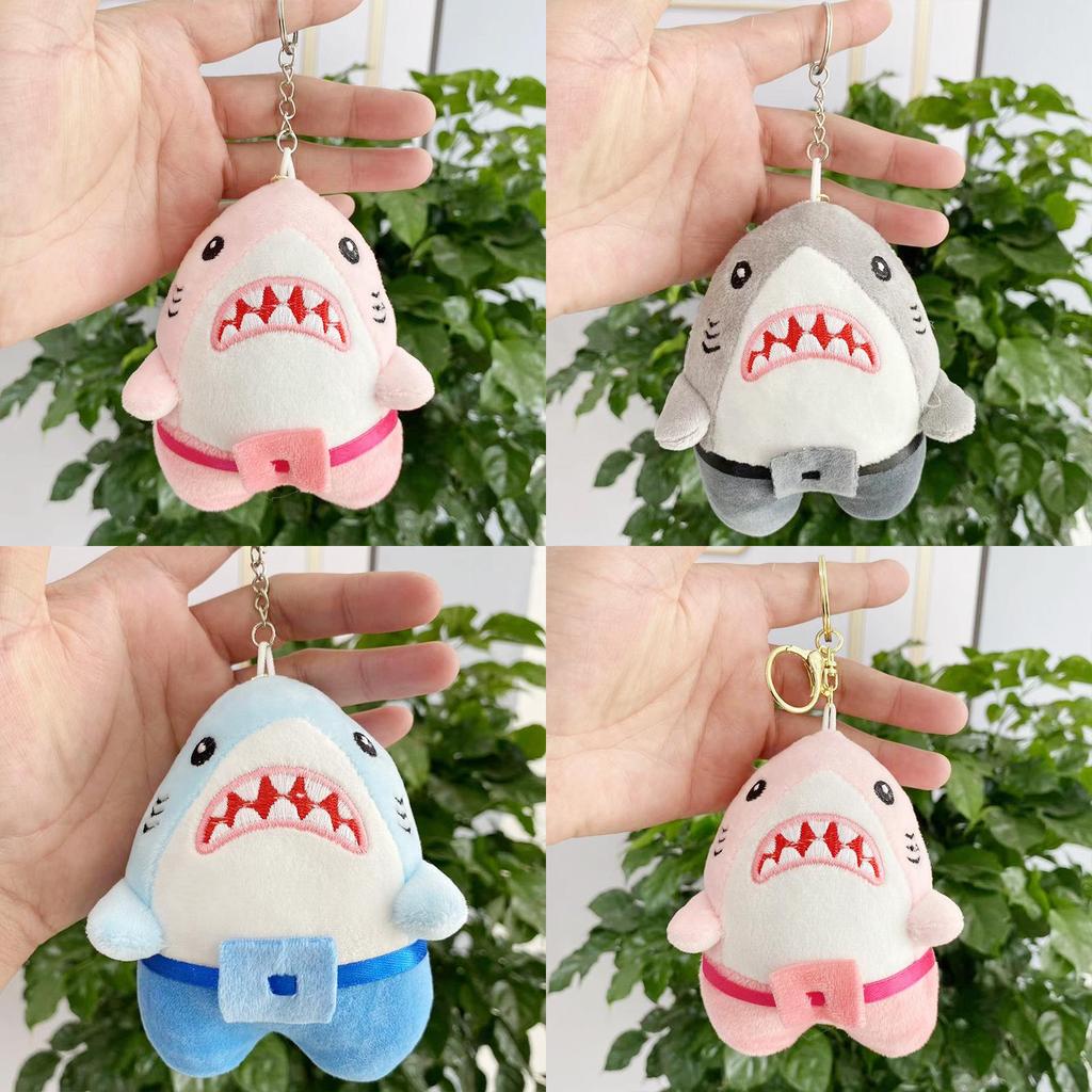 Plush Shark Hanging Doll Keychain Soft And Cute Stuffed Animal For Keyrings Or Bags