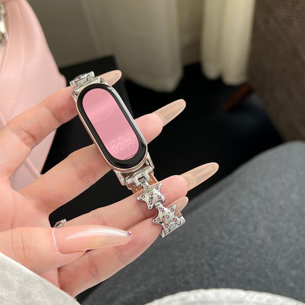 Роскошный кожаный ремешок-бабочка для Xiaomi Mi Band 9 8, ремешок для умных часов Mi Band 8 9 Pro, спортивный браслет, сменный красный ремешок для часов mi watch 4