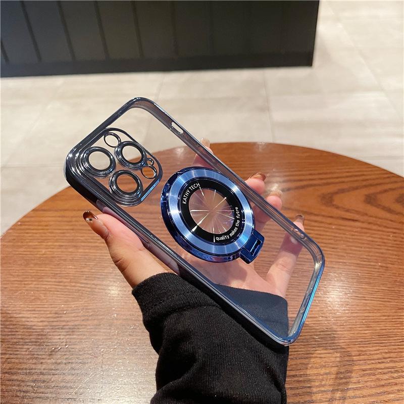 iPhone 17 Pro Max Магнитный Держатель Гальванизированный Прозрачный Защитный Чехол