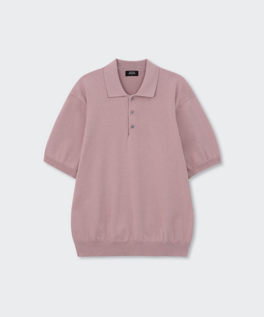 MUSINSA STANDARD Washable Supima Cotton Knitted Polo Shirt [Desert Pink]