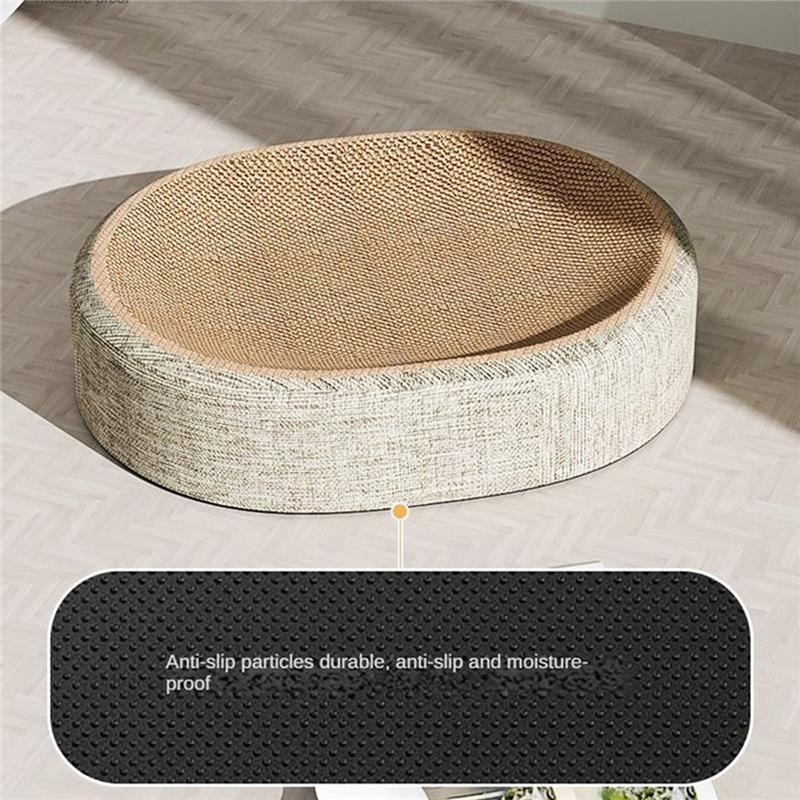 Cat Scratch Bed For Cats Oval Shape Sisal Scratching Pad Multifunctional Pet Sleeping Mat Cat For Cats