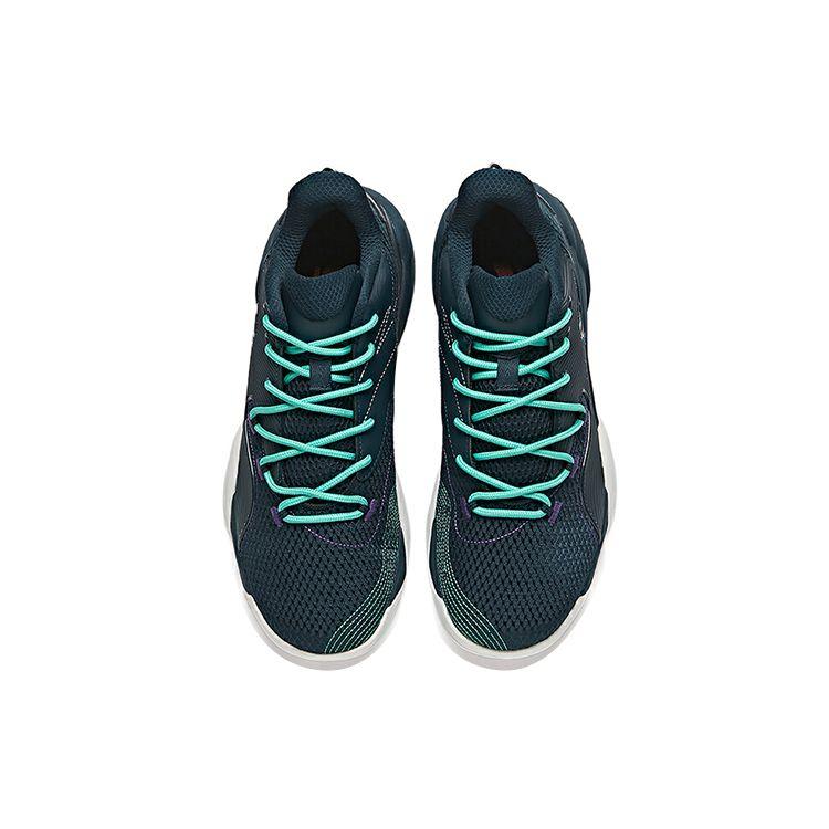 Anta Shock Absorbing Non-Slip Wear-Resistant Breathable Low-Top Basketball Shoes Men Sneaker Blue Green 112111609-1
