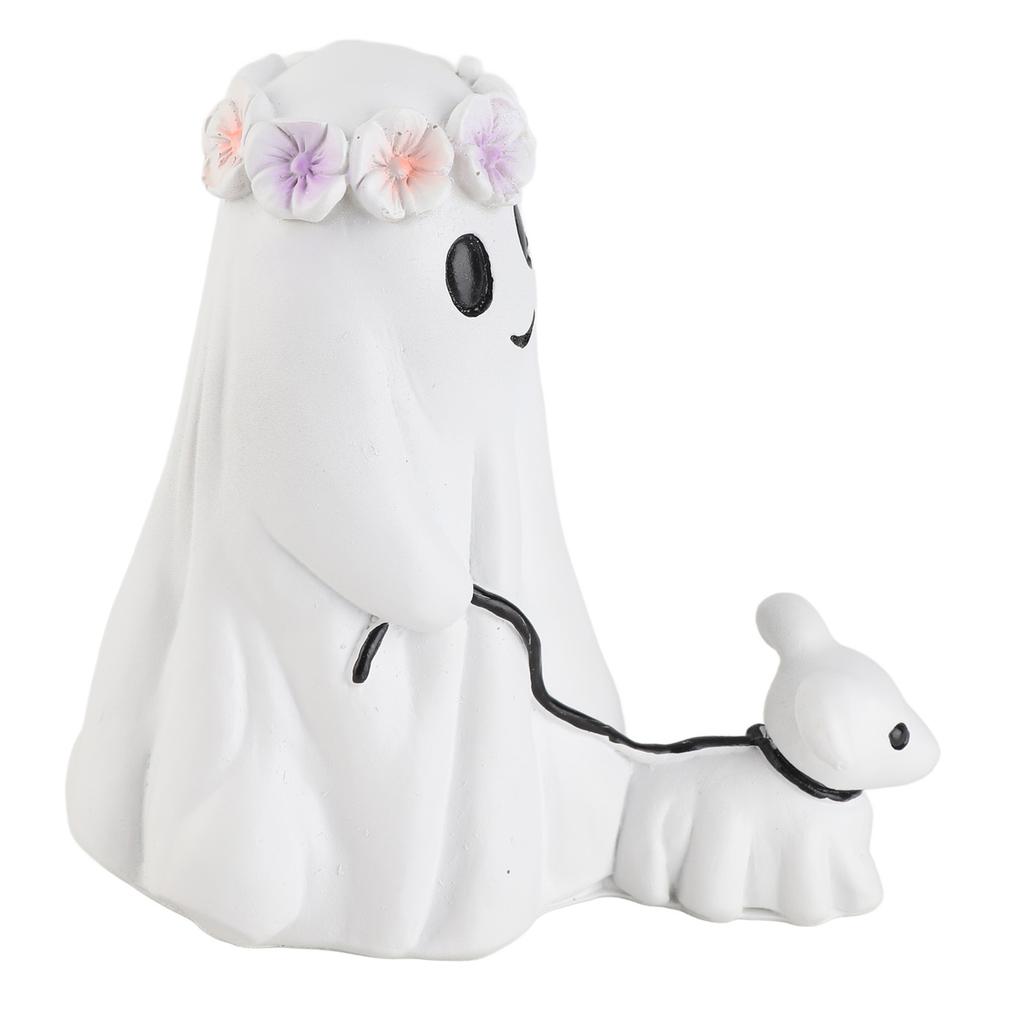 Ghost Walking Dog Statue Spooky Cute Resin Home Decoration Tabletop Ornament Ghost Dog Decor for