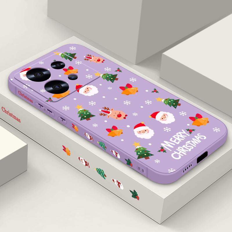 Чехол для телефона Merry Christmas Santa Elk Pattern для Xiaomi 13T Pro 11T Poco F6 X6 Redmi Note 13 12 11 10 Pro Max, мягкий матовый противоударный чехол из ТПУ с ремешком