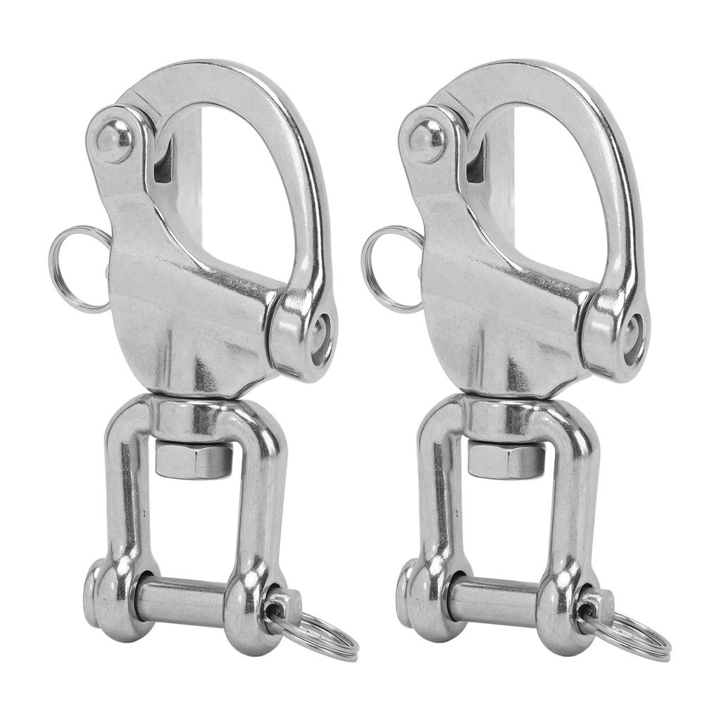 2PCS Eye Swivel Snap Shackle 316 Stainless Steel Swivel Clevis Shackle 5 Inch Quick Release Boat Shackles Sailboat