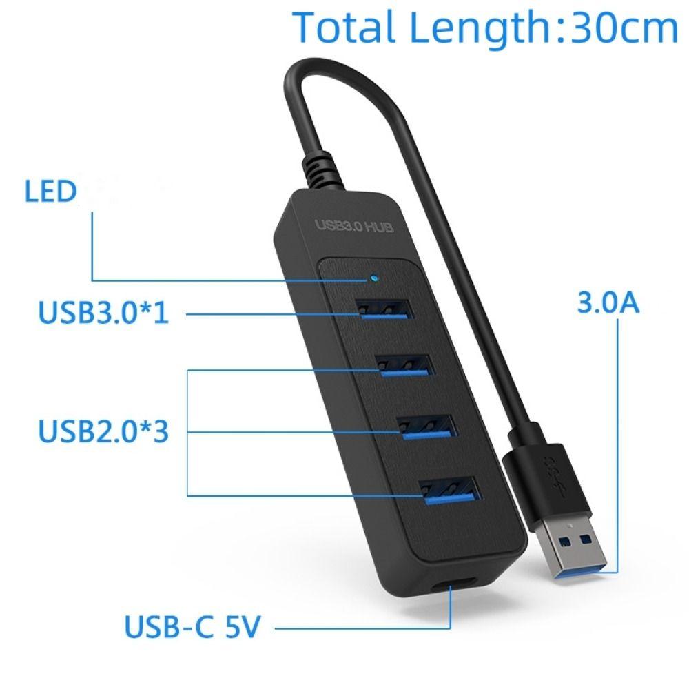 4-портовый USB 3.0 концентратор с портом Type C, док-станция для расширения, USB 3.0 сплиттер, многофункциональный высокоскоростной USB-адаптер питания