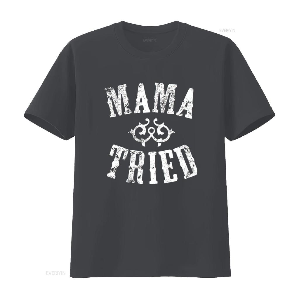 Mens Vintage Mama Tried Country Music Rodeo Premium T Shirt Black X Large vintage Washed Comfortable graphic Unisex Stretched