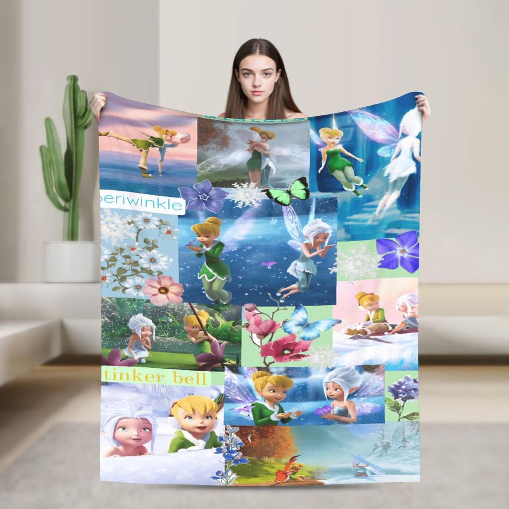 Tinker Bells Flannel Blankets Winter Soft Warm Bedding Throws for Girls Boys Living Room Graphic Bedspread Sofa Bed Cover