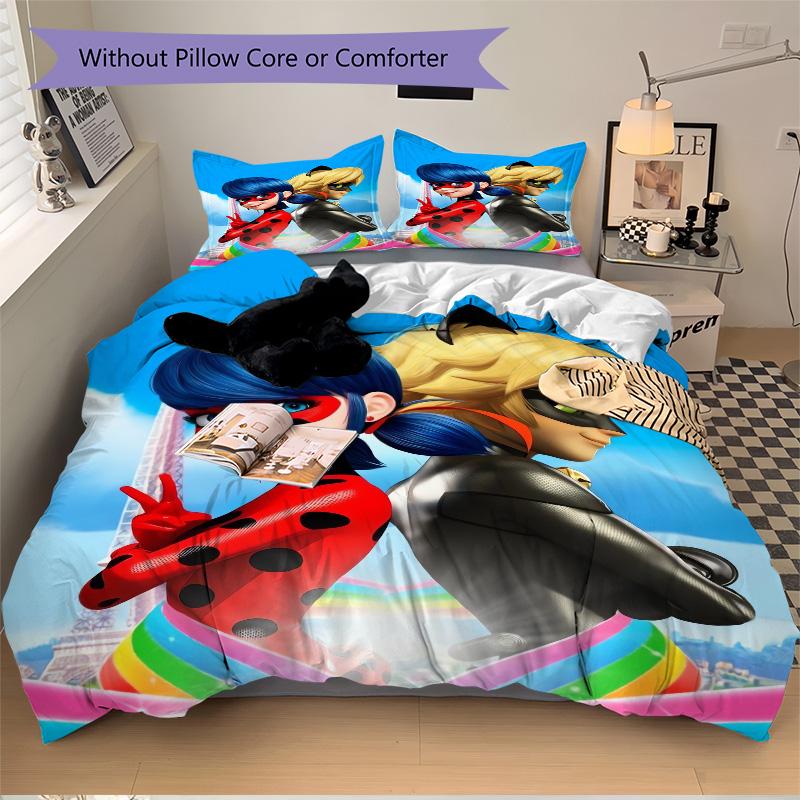 Miraculous Adventures Print 3Pcs Bedding Setduvet Cover With 2 Bedropillowcase Home Birthday Gift