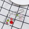 Sweet Pin Clothing Jewelry Sweater Shawl Clip Strawberry Chain Pin Alloy Material Clasp Pin Lapel Pin for Daily Party