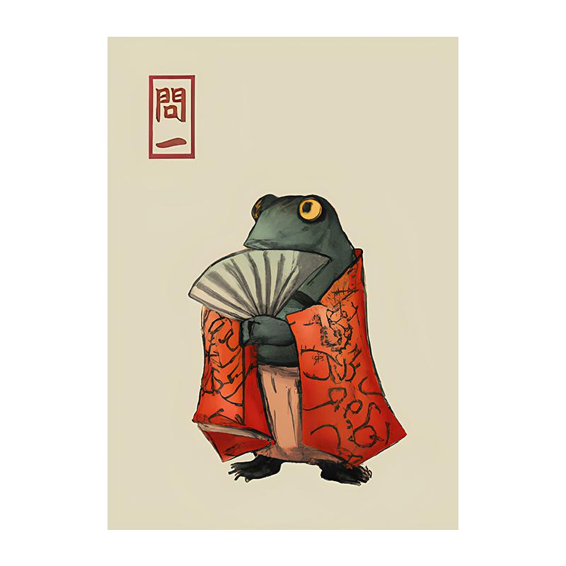 Винтажный японский Мацумото Ходжи лягушка настенный холст с принтом художественный постер милая зеленая жаба картина для гостиной домашний декор Cuadros